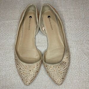 Big Buddha Studded Rose Gold Flats Size 9